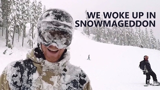 We Woke Up In Snowmageddon  Deep Powder Snowboarding [upl. by Selinda949]