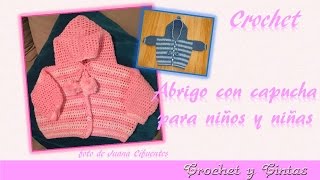 Abrigo saquito o chaqueta con capucha para bebÃ© a crochet  Parte 2 [upl. by Pelpel]