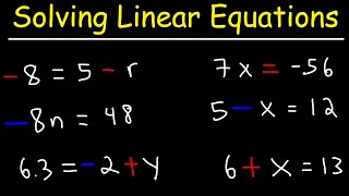 How To Solve Linear Equations In Algebra [upl. by Winsor]