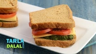 Black Olive Pesto Sandwich Omega3 Fatty Acids Rich by Tarla Dalal [upl. by Aihsenal]