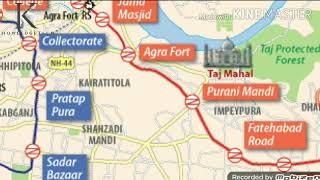 Agra Metro Route Map  All Stations [upl. by Esoj]