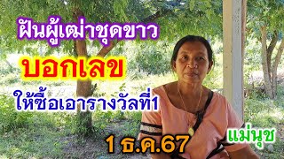 ฝันผู้เฒ่าชุดขาว บอกเลข ให้ซื้อเอารางวัลที่1 แม่นุช 1 ธค67 [upl. by Latrell]