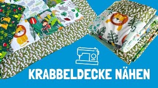 Krabbeldecke nähen  einfache Nähanleitung für eine Patchwork Babydecke [upl. by Riddle]