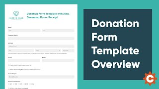 Donation Form Template Overview  Cognito Forms [upl. by Renrag]