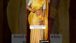 Avoid this mistake while wearing saree🤗 saree sareedraping elegantlook fashion sareefashion [upl. by Huoh]