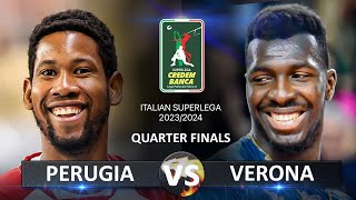 Quarter Finals of Italian Volleyball SuperLega 20232024  Perugia vs Verona [upl. by Ulda501]