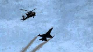 APACHE HELICOPTER AND F16 FLYING TOGETHER [upl. by Dash]