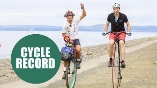 The first person to travel around the world on a unicycle [upl. by Vasya]