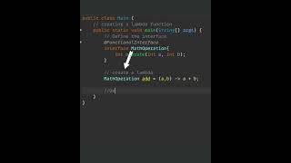 Java LAMBDA Expression and FUNCTIONAL Interface  java programming shorts [upl. by Lunnete]