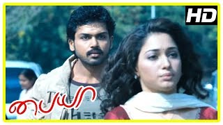 Karthi New Movie 2017  Karthi helps Tamanna hide  Paiya Tamil Movie Scenes  Tamannah [upl. by Aira33]