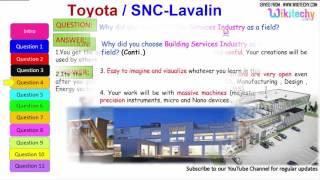 jobs  Toyota  SNC Lavalin interview questions and answers for freshers  experienced [upl. by Wilburn783]