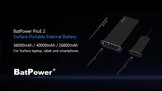 BatPower ProE 2 Surface Laptop External Battery Surface Pro Power Bank Surface Go Portable Charger [upl. by Llenrac]