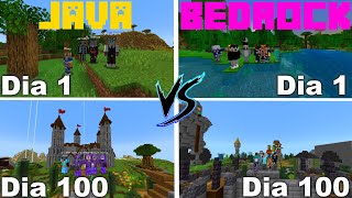 2 Equipos Compiten por el Mejor Survival en 100 días  JAVA VS BEDROCK [upl. by Pearline]