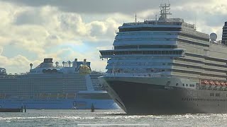 Rotterdam and Nieuw Statendam Depart on Transatlantic Cruises [upl. by Assirhc627]