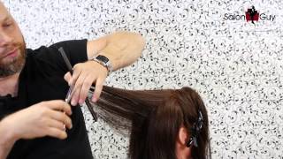 Haircut Tutorial  How to Cut Layers  TheSalonGuy [upl. by Aidroc]