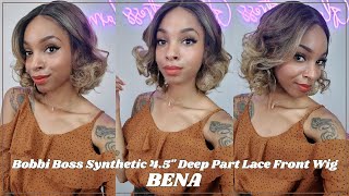 Glamourtress  Bobbi Boss Synthetic 45quot Deep Part Lace Front Wig  MLF563 BENA [upl. by Ueik]