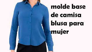 molde base de blusa camisa para mujer delantero y posterior [upl. by Anauqal]