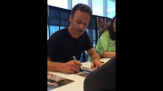 Meeting Andrew Lincoln Walker Stalker Atlanta 2014 [upl. by Aifas]