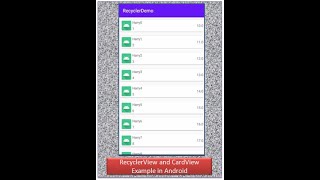 RecyclerView and CardView tutorial in Android [upl. by Atipul]