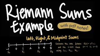 Riemann Sums Example Finding Left Right and Midpoint Riemann Sums [upl. by Pisarik]