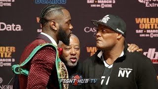 DEONTAY WILDER POPS OFF ON LUIS ORTIZ AT FACE OFF BOTH SHARE HEATED STARES AT FINAL PRESSER [upl. by Lombardo124]