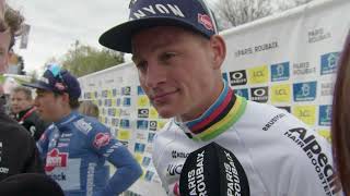 Mathieu van der Poel  Interview à larrivée  Paris  Roubaix 2024 [upl. by Llenrad142]