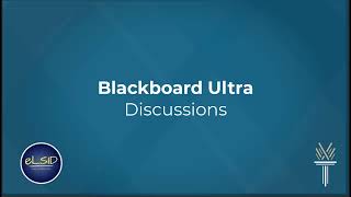 Blackboard Ultra for Faculty  Discussions [upl. by Asit]