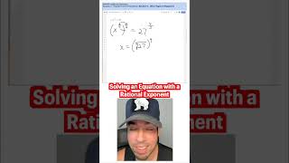 Solving an Equation with a Rational Exponent [upl. by Reivaxe]