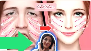 Lymphatic Face Lifting Massage For Jowls amp Laugh Lines amp Eye Bags facelifting antiagin [upl. by Quartus124]