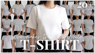 THE BEST WHITE TSHIRT  25 STYLES FT ARITZIA UNIQLO COS  TRYON [upl. by Notle]