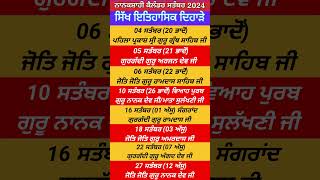 Nanakshahi Calendar September 2024 l Sikh Historical Days l Gurpurab September 2024 l [upl. by Imim766]