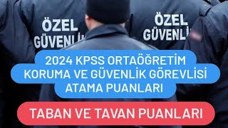 2024 KPSS ORTAÖĞRETİM GÜVENLİK GÖREVLİSİ ATAMA PUANLARI  KORUMA VE GÜVENLİK TABAN VE TAVAN PUANLARI [upl. by Leimad838]