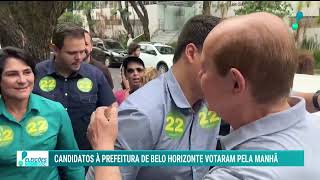 Candidatos à prefeitura de Belo Horizonte votaram pela manhã deste domingo 27 [upl. by Zetroc]