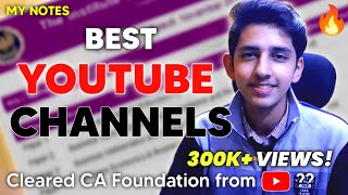 How I Cleared CA FOUNDATION by SELF STUDY🔥 Best YouTube Channels for CA Foundation  Shubham Gupta [upl. by Artep]