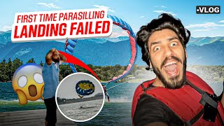 FIRST TIME PARAGLIDING AUR LANDING FAIL HO GAYI 😱😰 [upl. by Kassie]