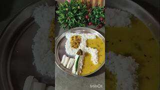 Today lunch thali 😋🙏😋 dalchawal  youtubeshort  support me guys 🙏 [upl. by Stortz]