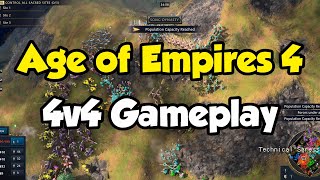 AoE4 Gameplay  4v4 playing Chinese [upl. by Areema]