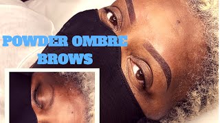 OMBRE POWDER BROWS PROCESS AND REVIEW OMBREBROWS MICROBLADING REVIEW [upl. by Belva694]