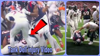 Tank Dell freak leg injury video  Texans WR Tank Dell Carted Off After Suffering Leg Injury [upl. by Veriee]