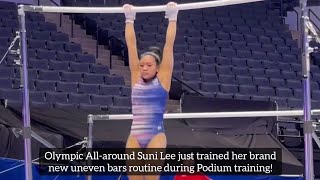 Olympic Champion Suni Lees NEW Upgraded bars routine  Podium Training  Olympic Trials 2024 [upl. by Furiya160]