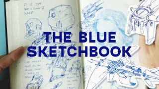 Sketchbook Tour  The Blue Sketchbook 2021 [upl. by Nidnal]