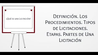 Qué es una Licitación Pública Tipo de Licitaciones Ejemplo de Licitación Pública [upl. by Ynnob]