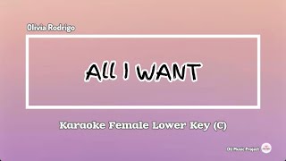 All I Want  Olivia Rodrigo Karaoke Lower Key of C [upl. by Oniskey]