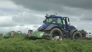 Silage 2024 Valtra on mowing duties [upl. by Haerle42]