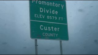 Snowing on Highway 69  Huerfano County  Promontory Divide  Custer County CO [upl. by Corella]