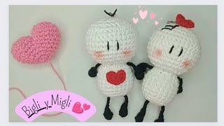 BIGLI Y MIGLI AMIGURUMI PASO A PASO 🤍 SAN VALENTÍN [upl. by Leerzej]