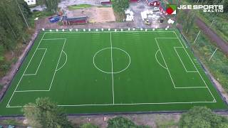 Futbolo stadionų įrengimas dirbtine žolės danga  JampE Sports Baltic [upl. by Nodroj]