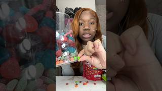 Vickey cathey tries the tiniest skittles 😛 Candy salad part 2 shorts [upl. by Adrienne]