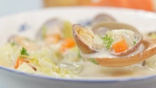 Clam Chowder Recipe Winter Soup with Seasonal Clams and Vegetables  Cooking with Dog [upl. by Aracot]