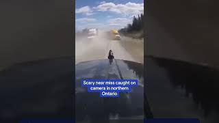 Scary near miss caught on camera in northern Ontario [upl. by Omsoc]